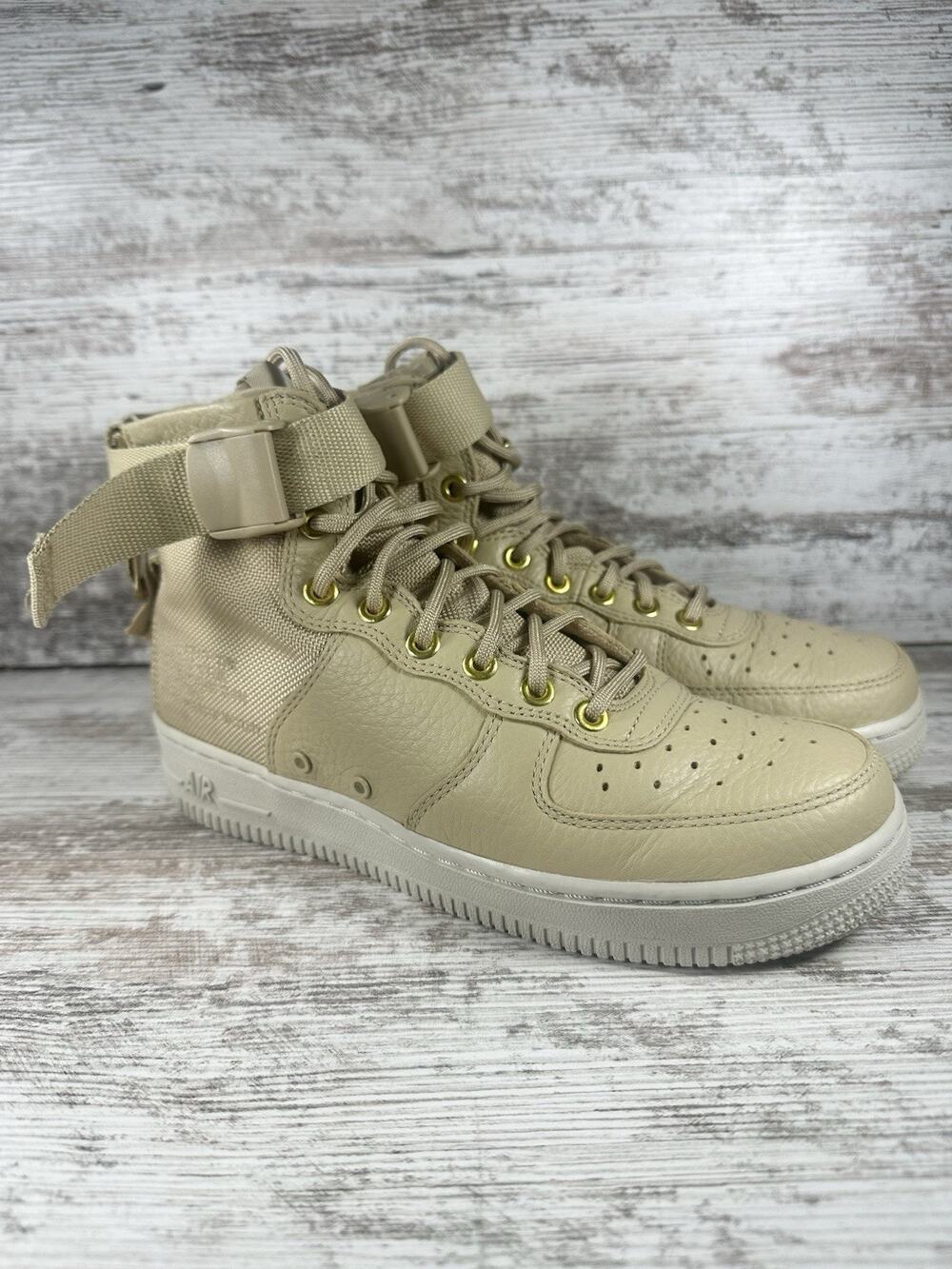 Women's Nike SF Air Force 1 Mid Mushroom Light Bone Sneakers Sz 7.5 EUC!